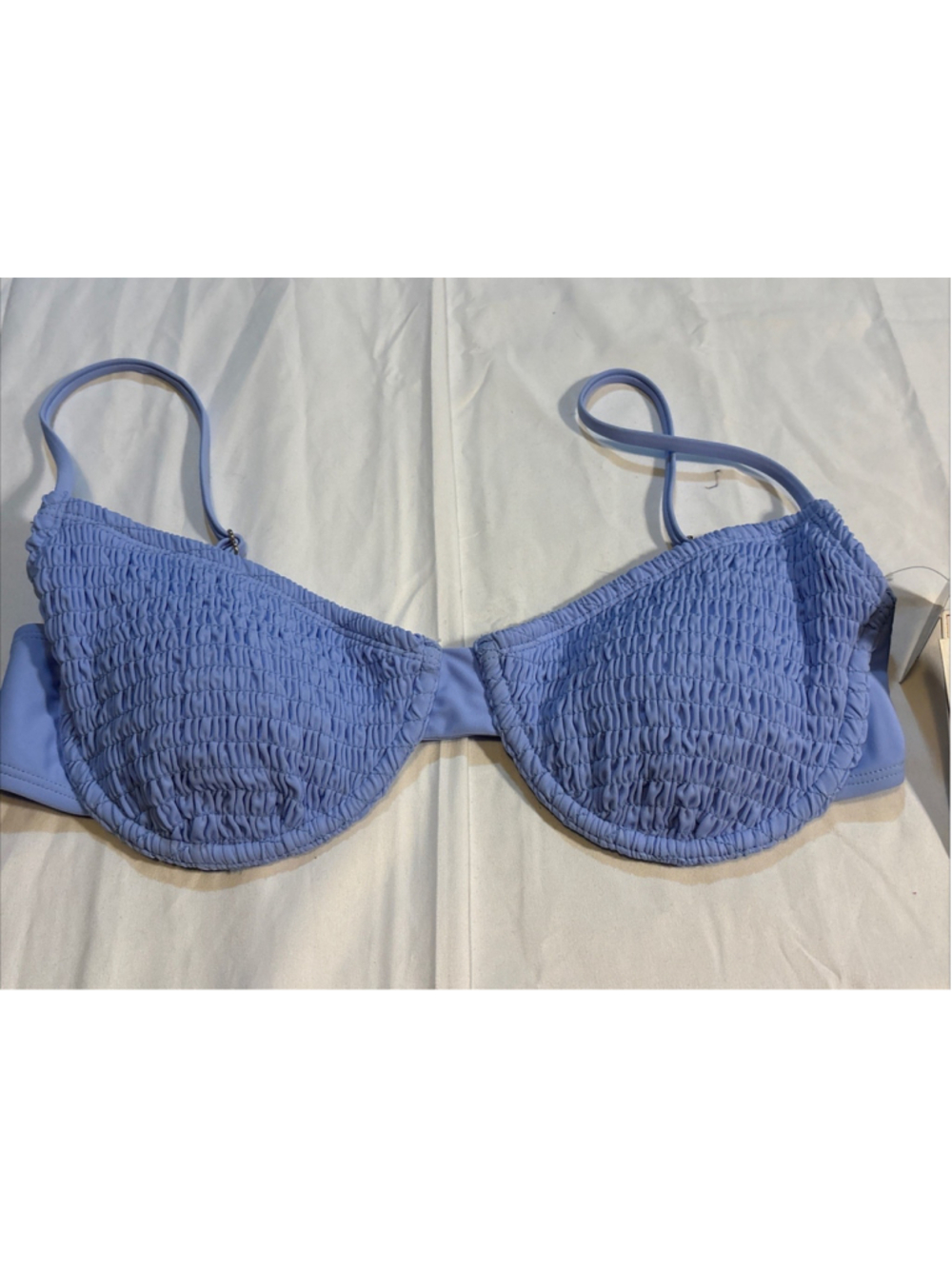 Salt + Cove Cornflower Blue Smocked Underwire Bikini Top Size Medium NWT Swim